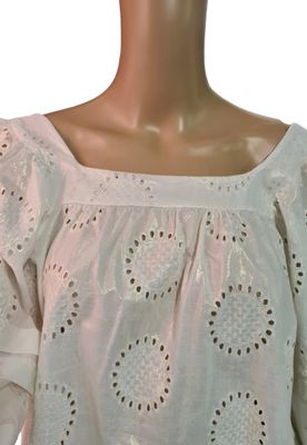 Blouse met rugdetail / Wit-Goud