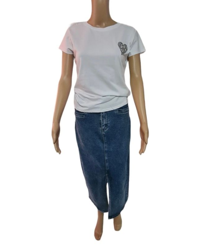 Wit T-shirt - Grijs hartje