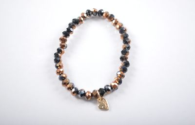 Kralen armband | Zwart-bruin