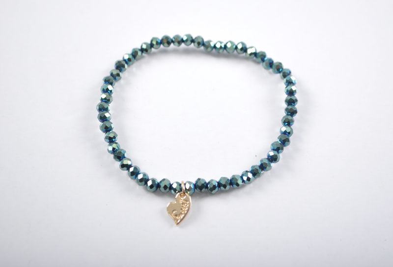 Kralen armband | Grijs-Blauw