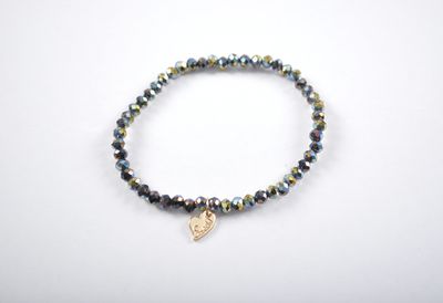 Kralen armband | Zwart-Zilver