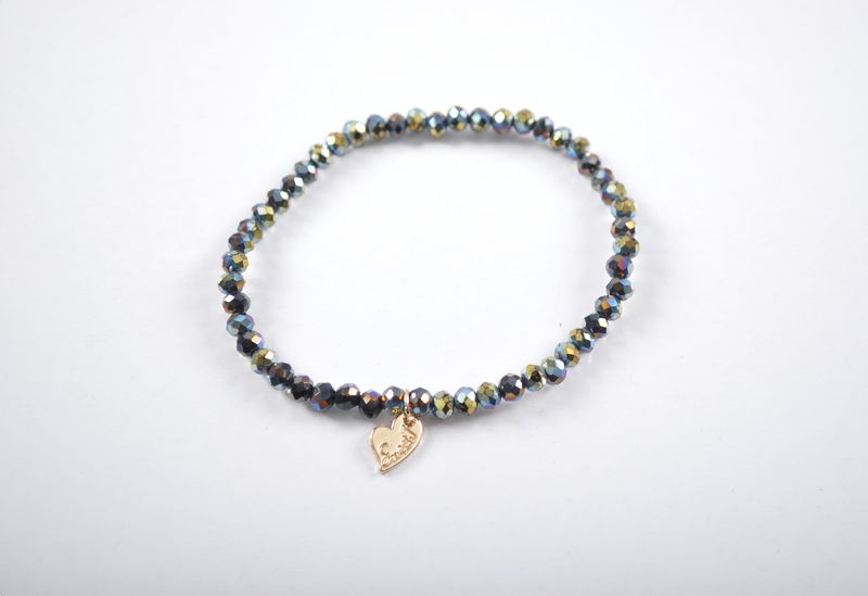 Kralen armband | Zwart-Zilver