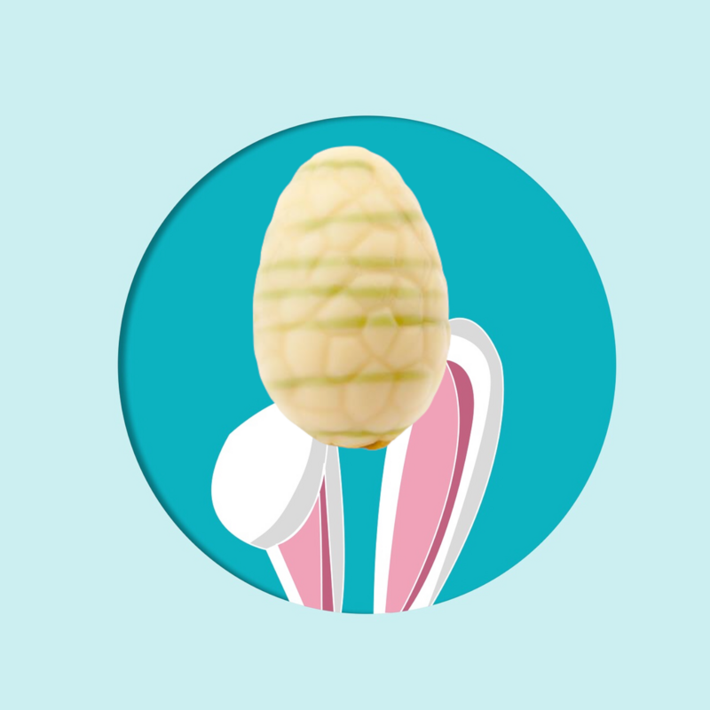 Artisan White Chocolate Easter Eggs with Pistachio Filling