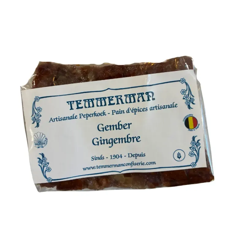 Temmerman ginger gingerbread, baked with honey and sharper than the basic version