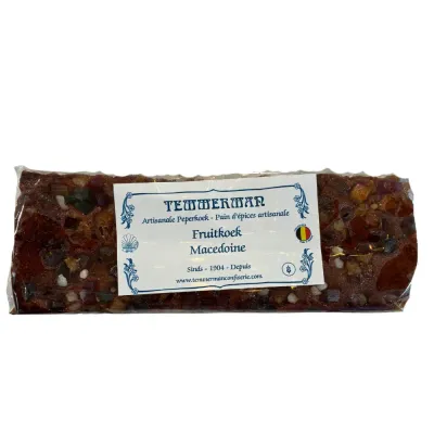 Temmerman mixed fruit gingerbread, baked with honey and a mixture of candied fruit