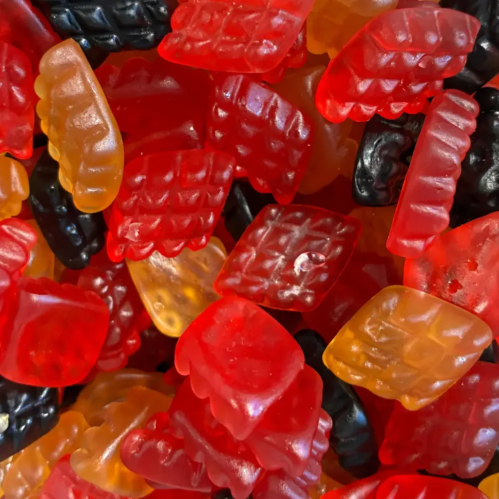 Temmerman diamonds, tricolour hard gums in a lozenge shape with cherry, citrus and cabo medicalis