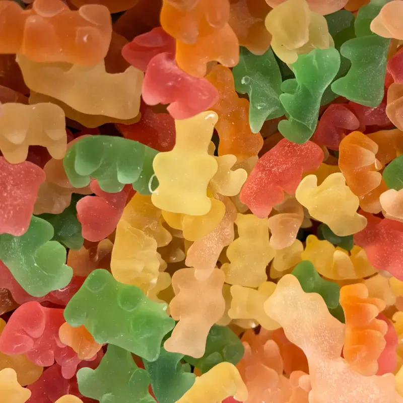 Temmerman gummy bears, soft fruit gums shaped like bears in various colours, gelatine-free