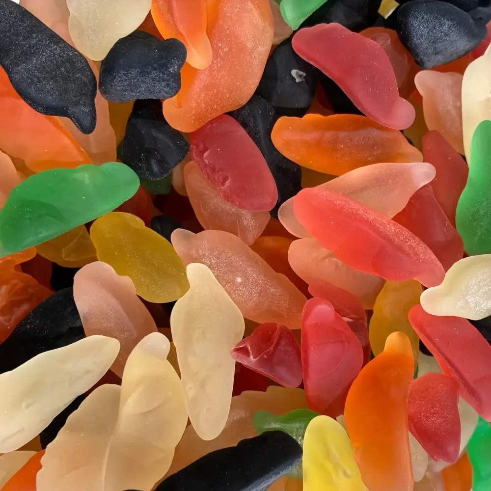 Temmerman mice gummies, soft fruit gums shaped like mice in various colours, gelatine-free