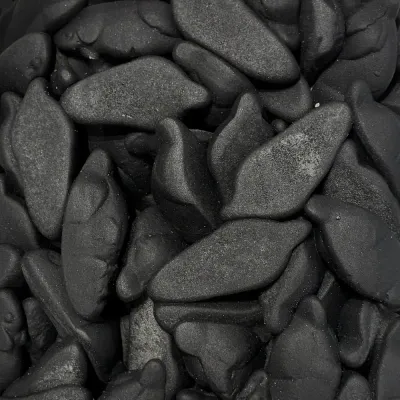 Ratones negros de Temmerman, gominolas blandas negras con forma de ratón y sabor cabo medicalis