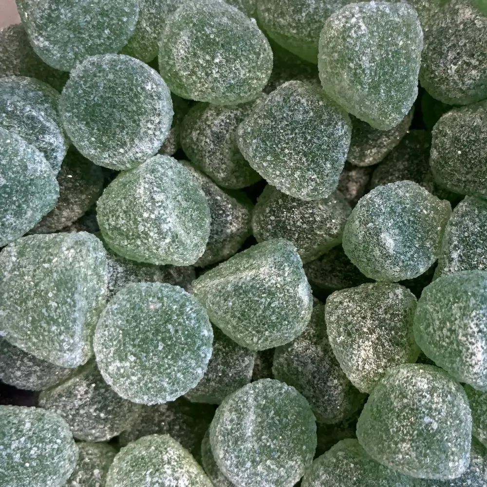 Temmerman soft eucalyptus gums, green soft gum balls with eucalyptus flavour, sugared
