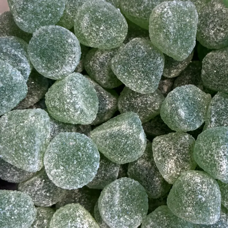 Temmerman soft eucalyptus gums, green soft gum balls with eucalyptus flavour, sugared