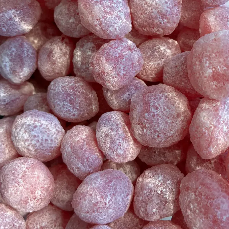 Temmerman sour balls, red hard boiled sweets with cherry flavour, the sourest in our range
