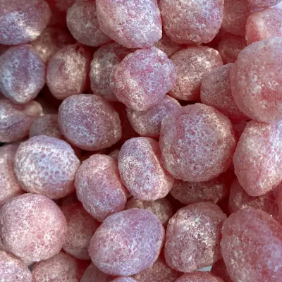 Tira-lenguas de Temmerman, caramelos duros rojos con sabor a cereza, los más ácidos del surtido