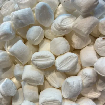 Temmerman mint teardrops, small white hard boiled mint sweets in a teardrop shape