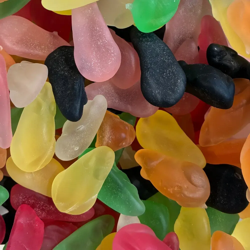Temmerman sugar-free mice, soft fruit gums shaped like mice, sweetened with maltitol