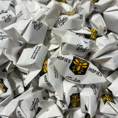Temmerman coffee sweets, brown hard caramel candies with coffee flavour, a Low Countries classic