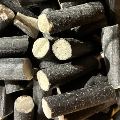 Barras de regaliz de Temmerman, caramelos duros negros con sabor a regaliz, en palitos de 3 cm