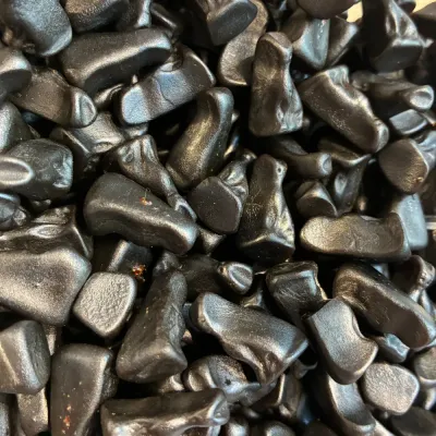 Temmerman liquorice cats, semi-soft black liquorice sweets shaped like a cat