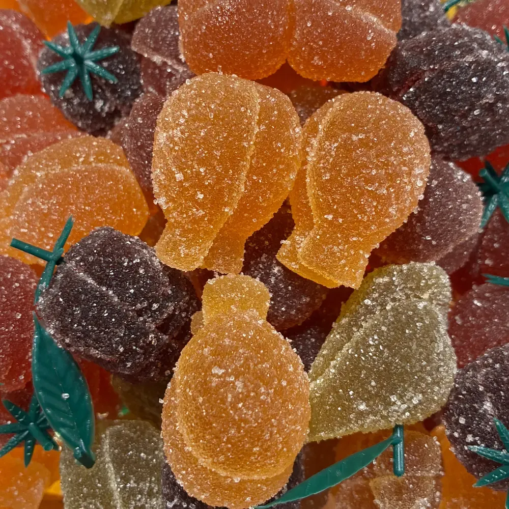 Temmerman pâte de fruits fruit shapes, fruit pastes cast as miniature fruits in various colours