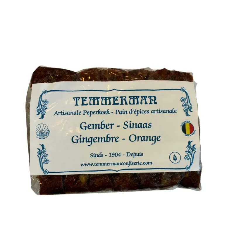Temmerman small ginger orange gingerbread, spiced with a fresh citrus note