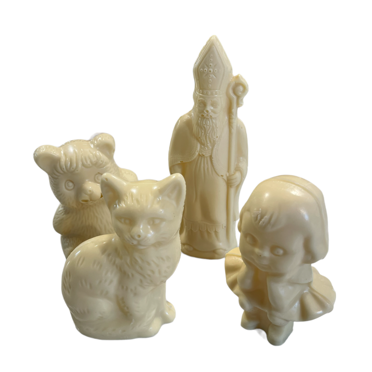 Assortment of small Saint figures - White chocolate