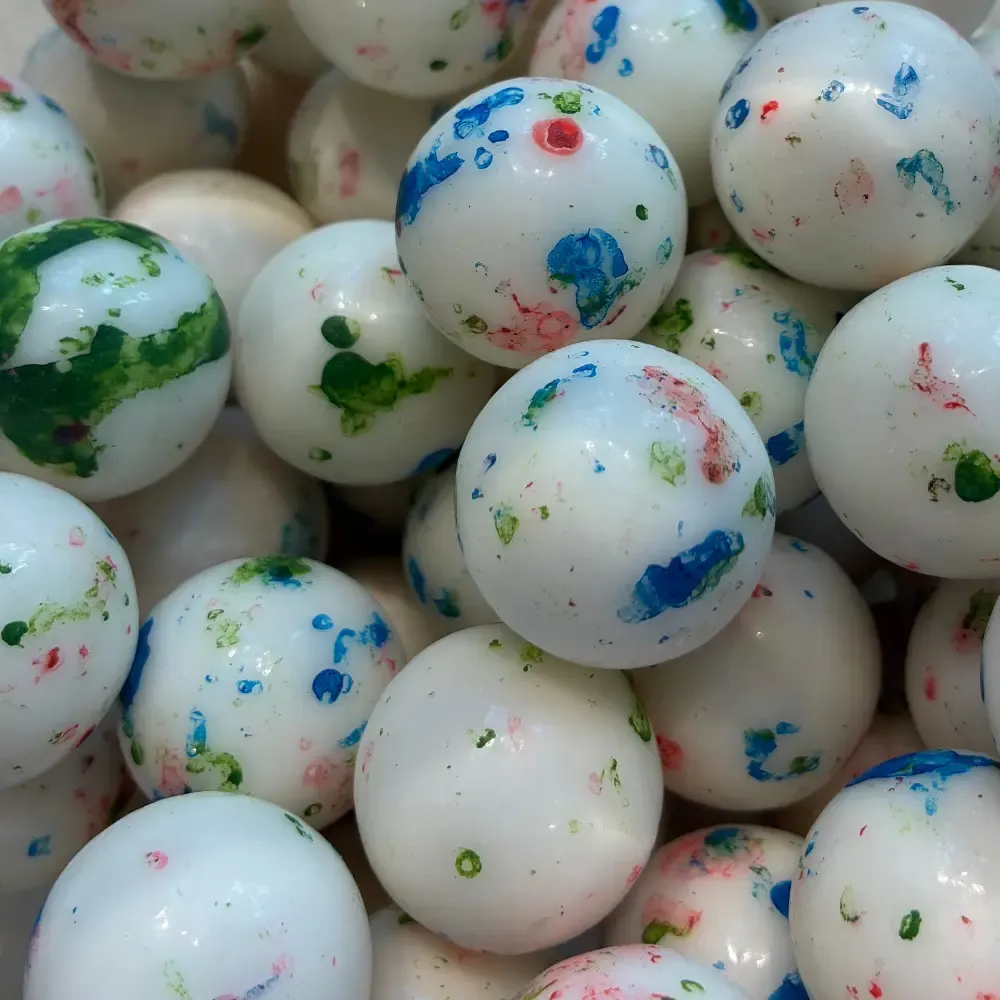 Temmerman magic balls, hard boiled sweets with layers that change colour and flavour