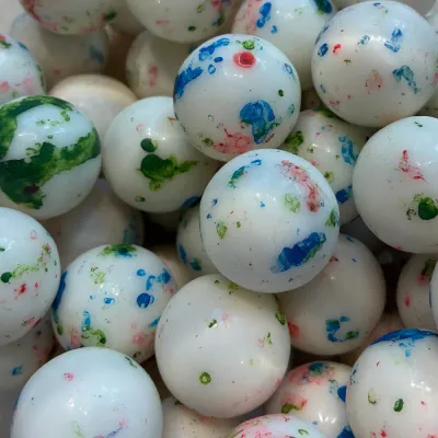 Temmerman magic balls, hard boiled sweets with layers that change colour and flavour