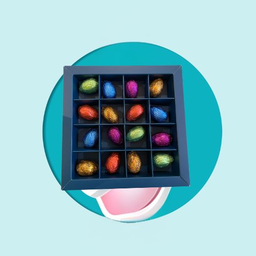 Blue Luxury Easter Box with Artisan Chocolate Eggs