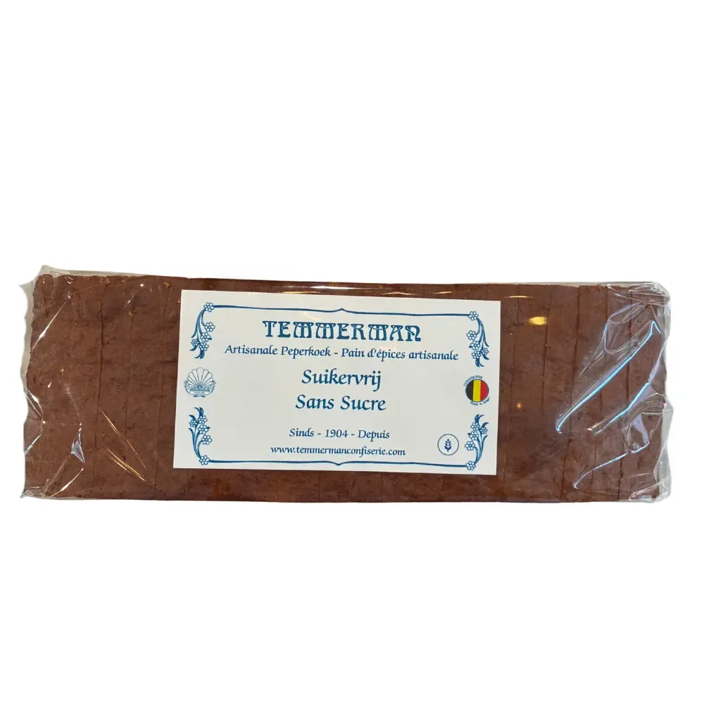 Temmerman gingerbread without added sugar, sweetened with fructose and classic spices