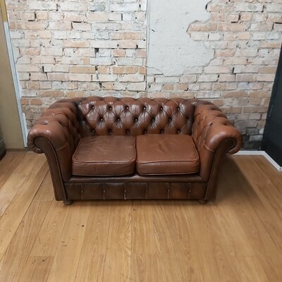Chesterfield 2 zits sofa " bordeaux rood"