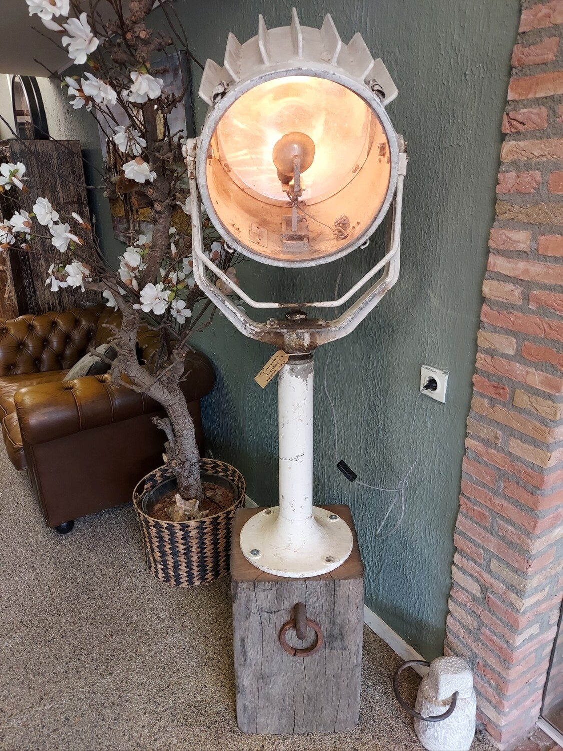Oude Industriële Patina Scheepslamp