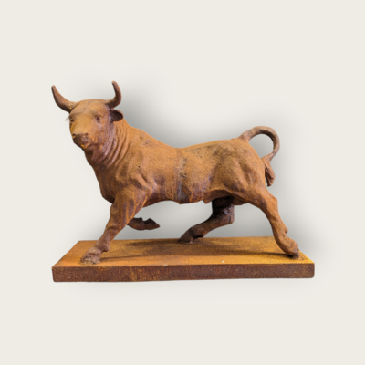 Cast Iron Rusted Bull for Indoors and Outdoors