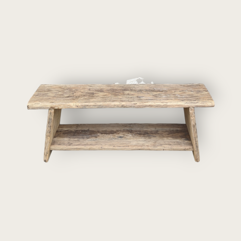 Sidetable of bankje van oude meerpaal – Robuust azobéhout op maat