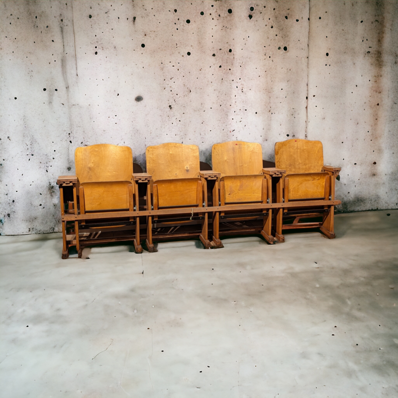 Vintage 4 Zits Bioscoop Stoelen