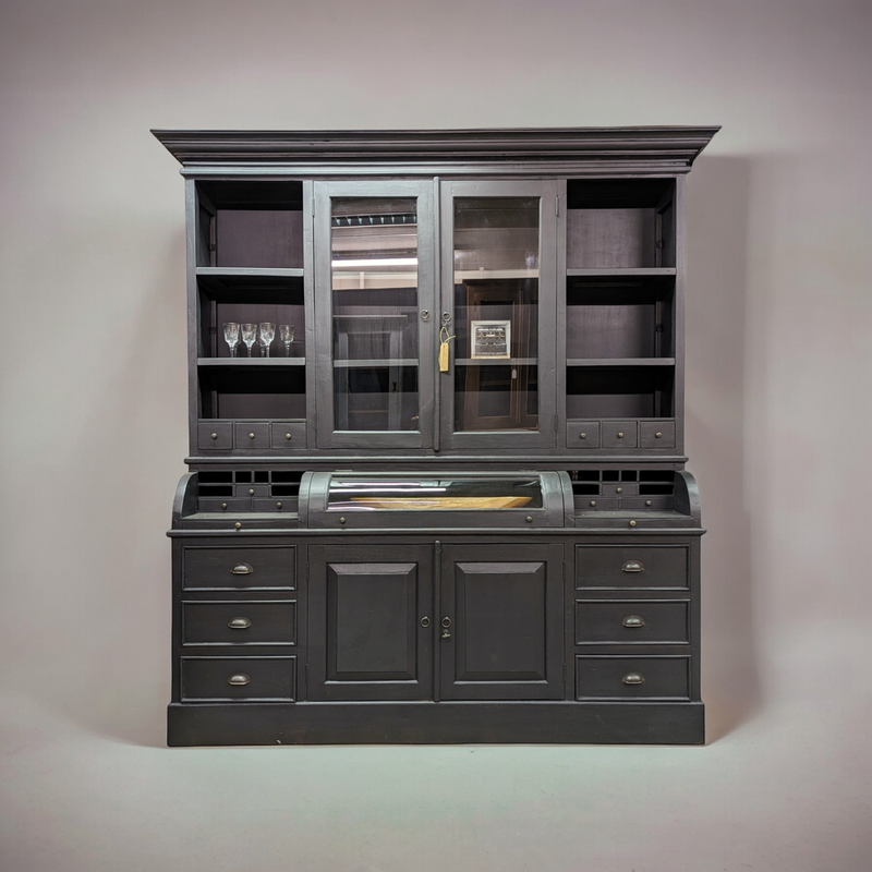 Rural Industrial Teak Sideboard - Matte Black Grocer's Cabinet for Every Room