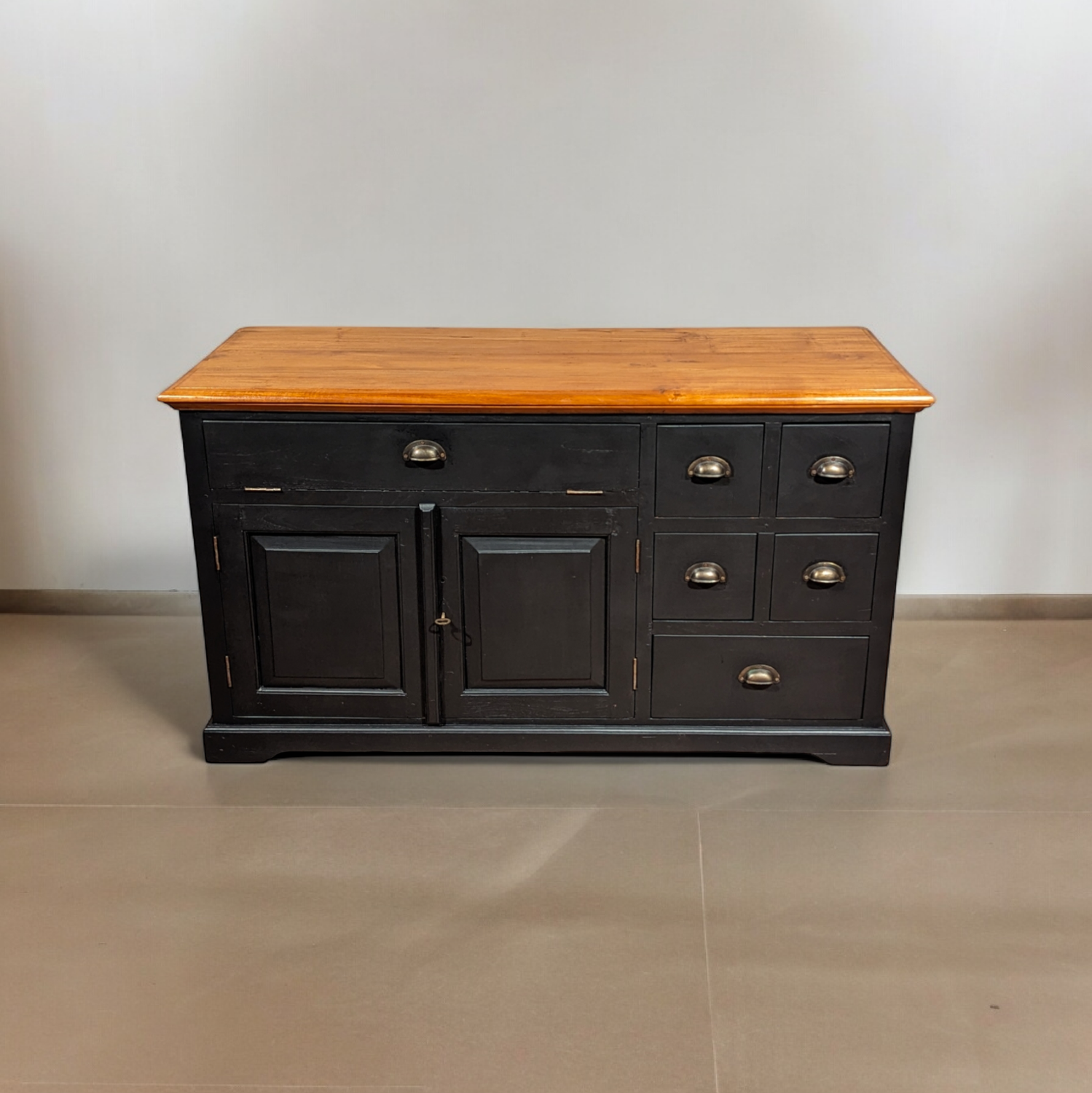 Teakwood Tv Meubel / Dressoir &quot; Black &amp; Wood &quot;