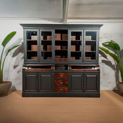 Grutterskast mat zwart teakhout - Geschikt voor industriele, landelijke, vintage of modern interieur