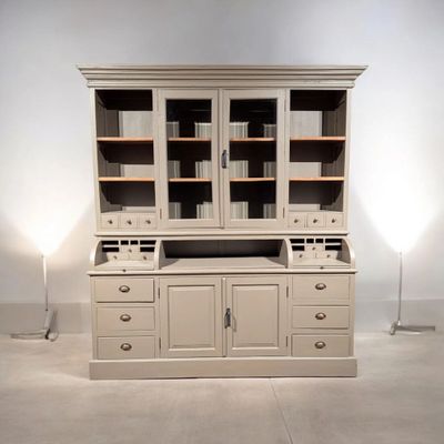 Grocer&#39;s cupboard / Sideboard in warm clay colour - Teak cupboard with plenty of storage space