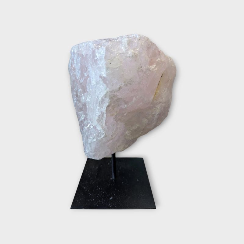 Rozenkwarts op Standaard – Edelsteen van Liefde & Harmonie | H 20 x B 17 cm