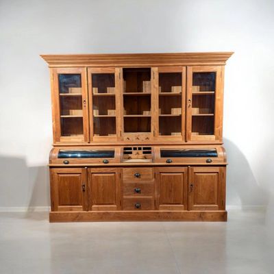 Teak wood grocer's cupboard with the option of restyling to your wishes