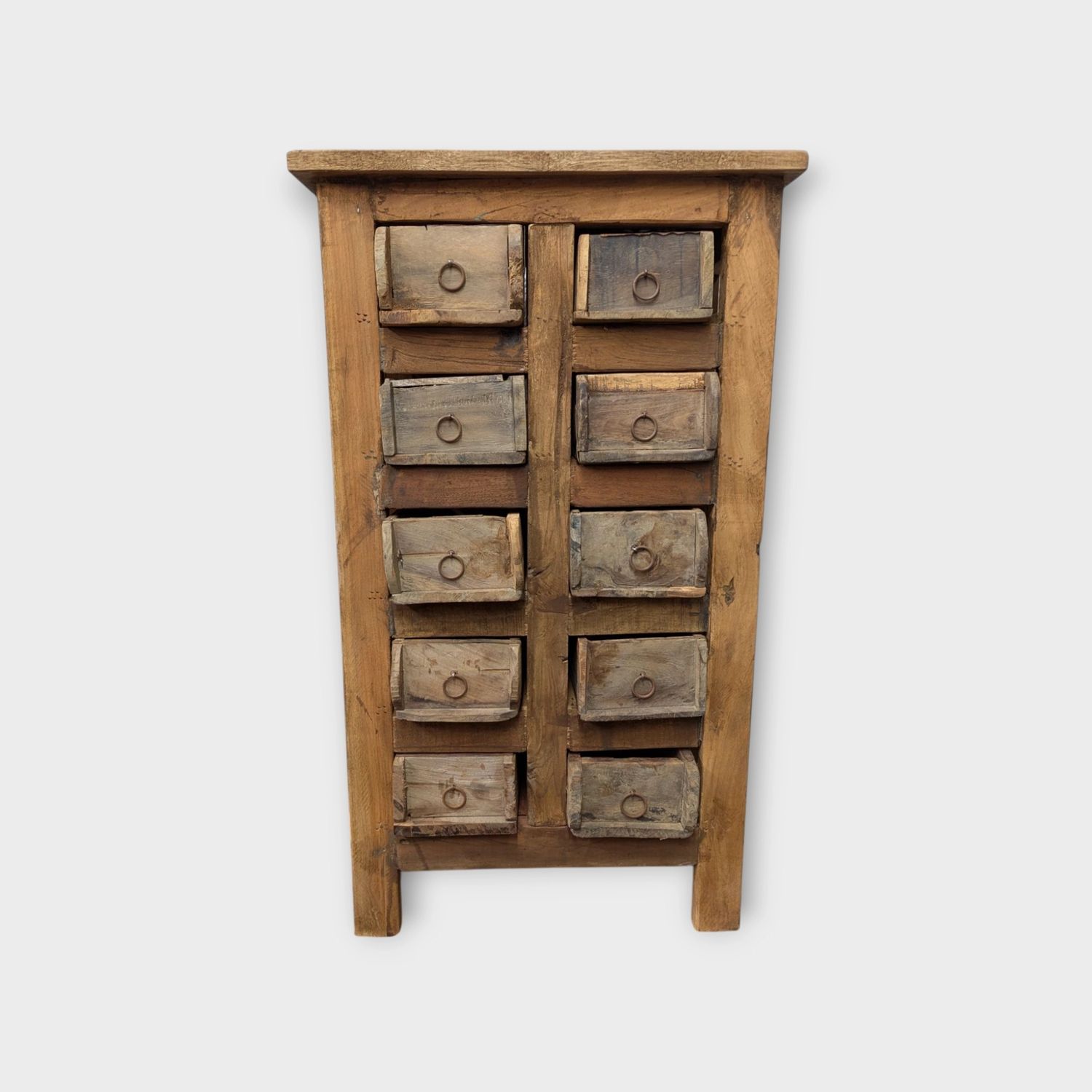 Authentic vintage cabinet for bathroom, bedroom or hallway made from old wooden stone molds.