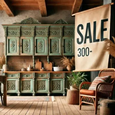 Sale, discount and offers on unique furniture, teak cabinets and country decorations. Home store something different.