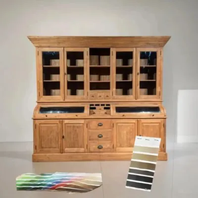 Teak grocer's cupboard and sideboard with option of custom restyling in any RAL colour possible. Fast delivery possible.