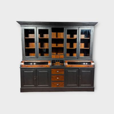 Grutterskast koloniaal teak met zwart hout – 254cm - uniek meubelstuk