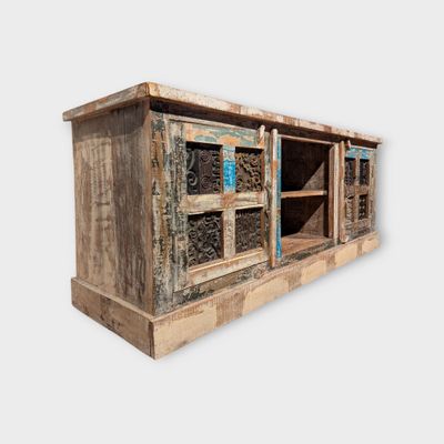 TV meubel – Gerecycled gekleurd hout uit India – H62 x B152 x D46