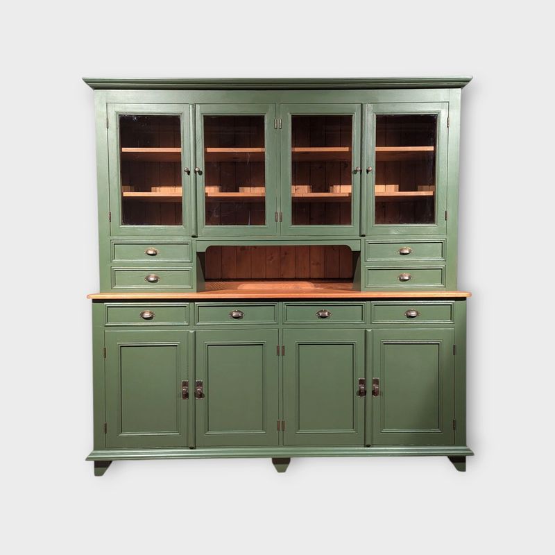 Buffetkast grenen olijfgroen – Landelijke kast 203 x 199 x 45 cm
