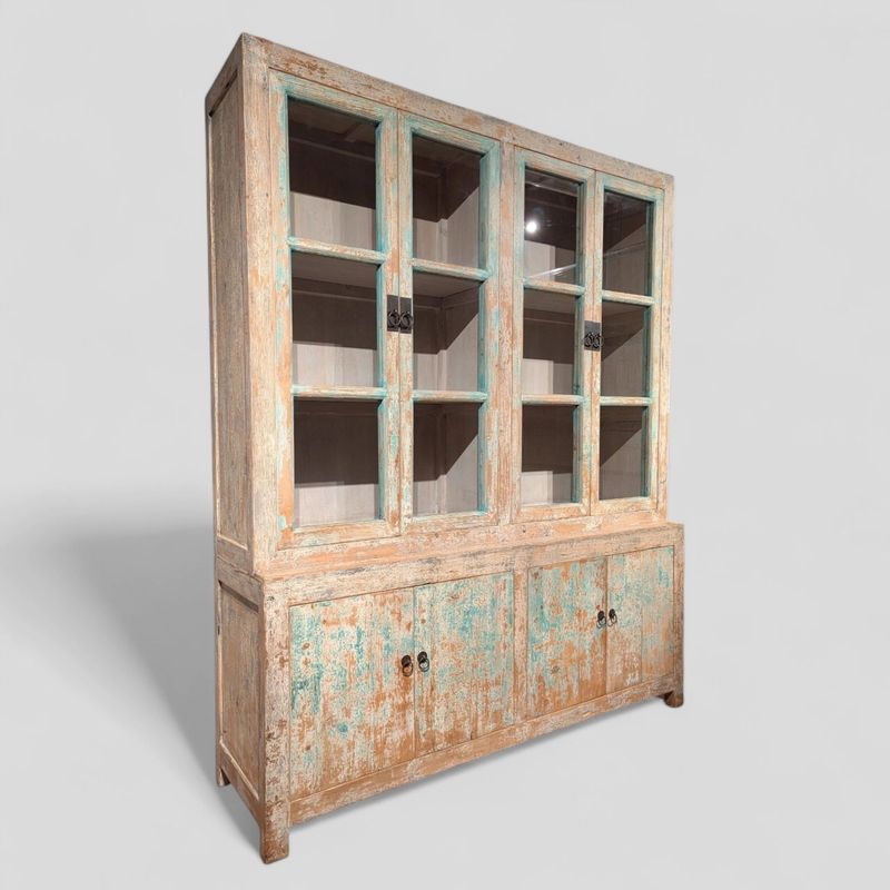 Buffetkast gepatineerd – Chinese kast Ibiza style 221 cm