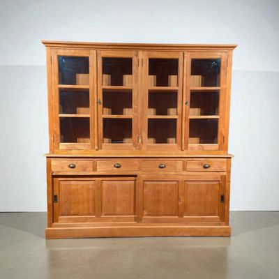 Buffetkast teakhout – Grote vitrinekast woonkamer of keukenkast met optie restyling op maat