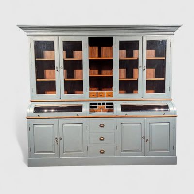 Grutterskast Teakhout Grijsblauw Landelijk – Mat Afgewerkt – H222 x B257 x D55