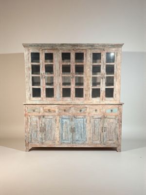 Buffetkast teakhout Ibizastyle bohemian landelijk – uniek door verweerde kleuren – H 236 x B 222 x D 45